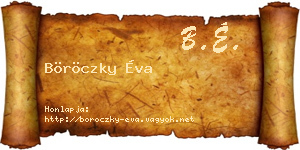 Böröczky Éva névjegykártya